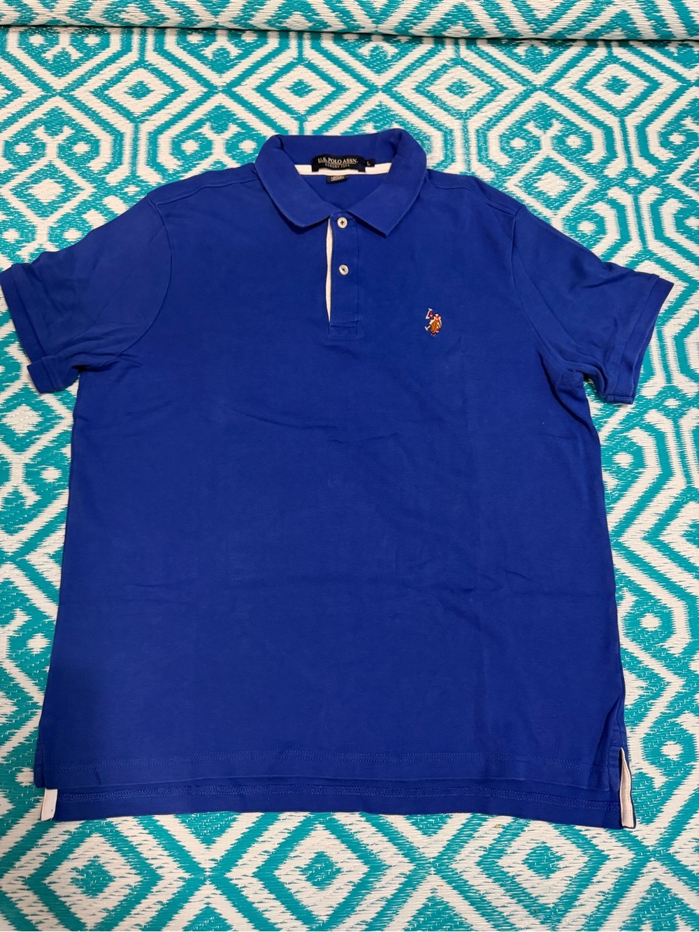 U.S. Polo Assn. Men’s Blue Polo Shirt Size L Embroidered Logo